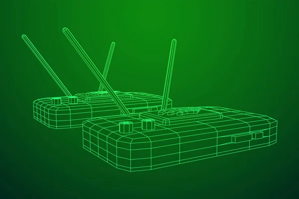 Router módem con la antena de alta velocidad wifi inalámbrico a Internet — Vector de stock