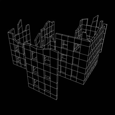 Harap olmuş bina ve beton, savaş yıkım konsepti