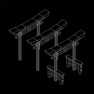 Torii kutsal geleneksel kapı Japonya shintoism dini.