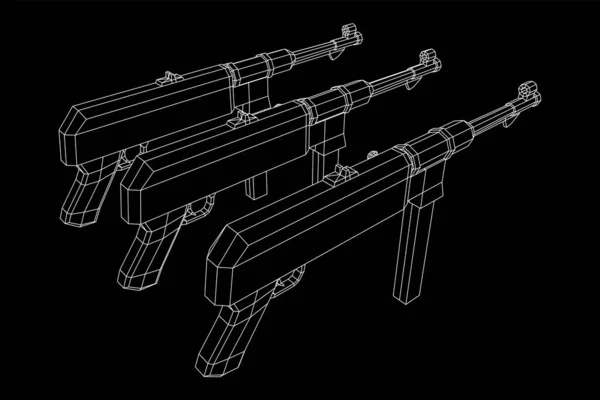 Pistolet mitrailleur allemand MP 40 Pistolet à armes à feu de la Seconde Guerre mondiale — Image vectorielle