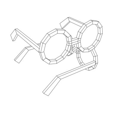 İnek Yuvarlak Retro Gözlük Kablosu Vektör İllüstrasyonu.