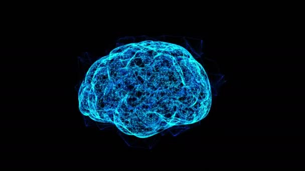 Künstliche Intelligenz digitales Gehirn. Big Data Flussanalyse, Deep Learning — Stockvideo
