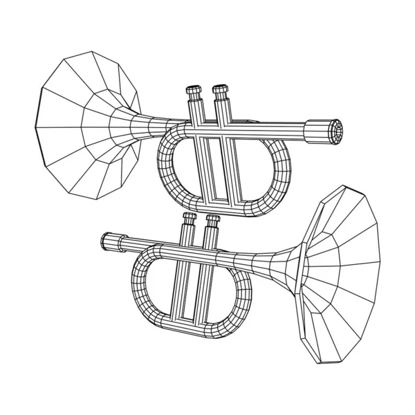 Tubo de trompete fife instrumento musical ilustração vetorial Ilustração De Bancos De Imagens