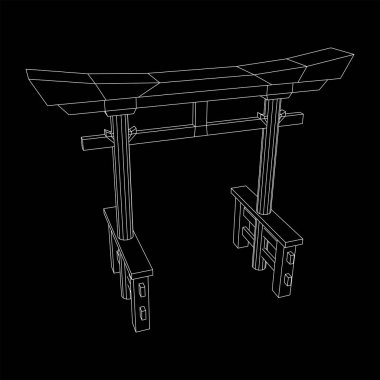 Torii kutsal geleneksel kapı Japonya shintoism dini.