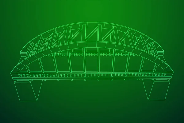 Structure de connexion du pont. Treillis métallique bas poly mesh — Image vectorielle