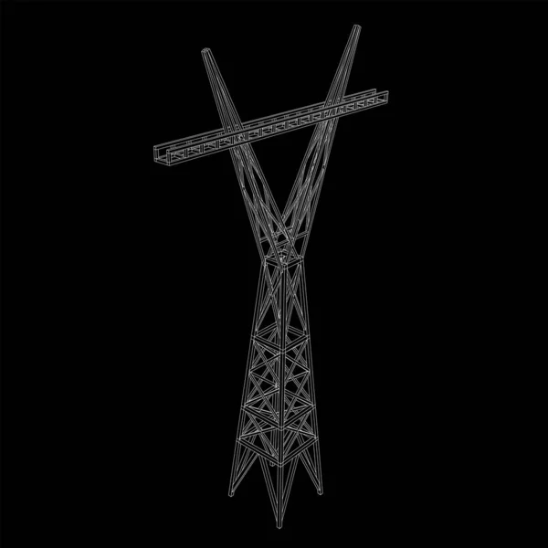 Erőátviteli torony nagyfeszültségű pylon huzalkeret — Stock Vector