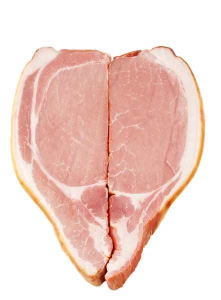 Ham kazık üzerine beyaz izole jambon füme — Stok fotoğraf