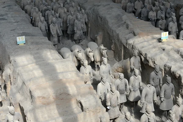 Qin Terracota Guerreros y Caballos Imagen De Stock