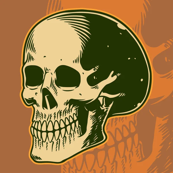 Camiseta Diseño Póster Con Ilustración Del Cráneo Hipster Los Órganos — Archivo Imágenes Vectoriales