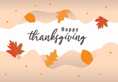 Sonbahar yaprakları ve çiçek desenli Şükran Günü posteriniz kutlu olsun. Kartpostal, ikon, logo ya da rozet için 