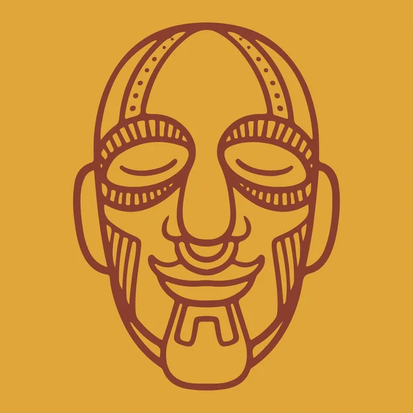 아즈텍 마스크 아이콘 카툰은 전통적 종교적 고대의 얼굴입니다 전통적으로 원주민 — 스톡 벡터