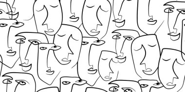 Kesintisiz bir şekilde hatlar çiziyor. Vektör modern minimalizm, moda tasarımı, baskı, tekstil, kumaş, duvar kağıdı için estetik çevre