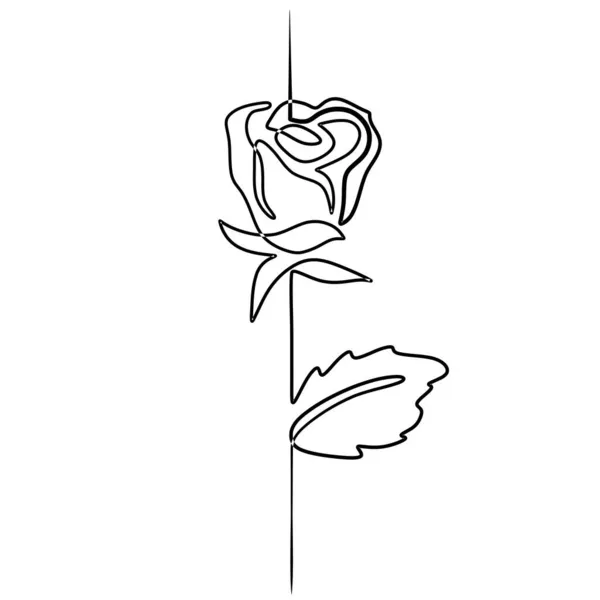 Diseño Rosa Una Línea Ilustración Vectorial Estilo Minimalista Dibujado Mano — Archivo Imágenes Vectoriales