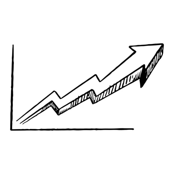 Crecimiento Diagrama Gráfico Que Muestra Concepto Comercio Electrónico Aislado Sobre — Vector de stock