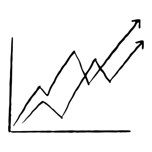Crecimiento Diagrama Gráfico Que Muestra Concepto Comercio Electrónico Aislado Sobre — Vector de stock