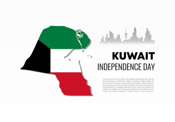 Kuwait Unabhängigkeitstag Hintergrund Banner Plakat Für Nationale Feierlichkeiten Februar — Stockvektor
