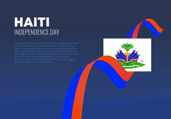 Día Independencia Haití Cartel Bandera Fondo Para Celebración Enero — Archivo Imágenes Vectoriales