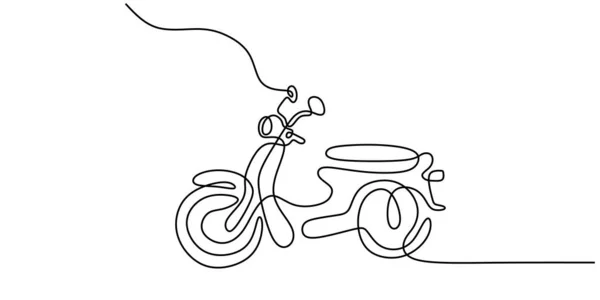 白を基調としたミニマルなデザインのヴィンテージバイクの連続1行 — ストックベクタ
