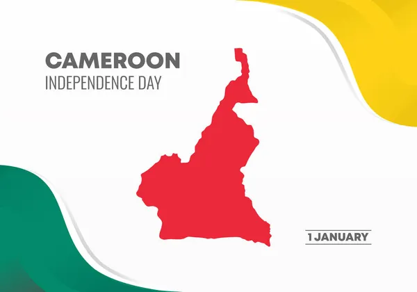 Kamerun Unabhängigkeitstag Hintergrund Banner Plakat Für Die Feier Januar — Stockvektor