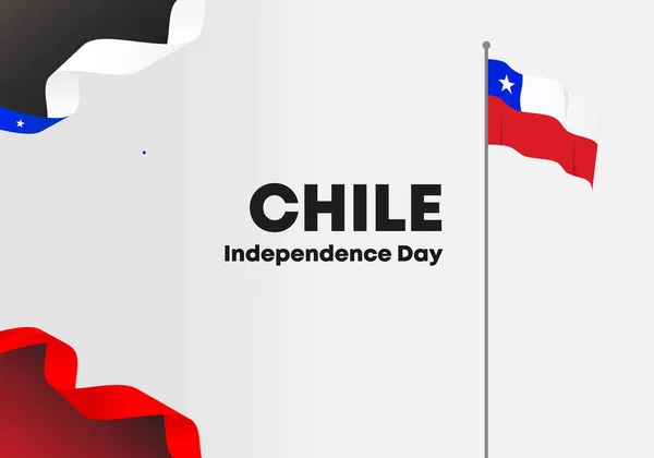 Día Independencia Chile Banner Cartel Para Celebración Nacional Septiembre — Vector de stock
