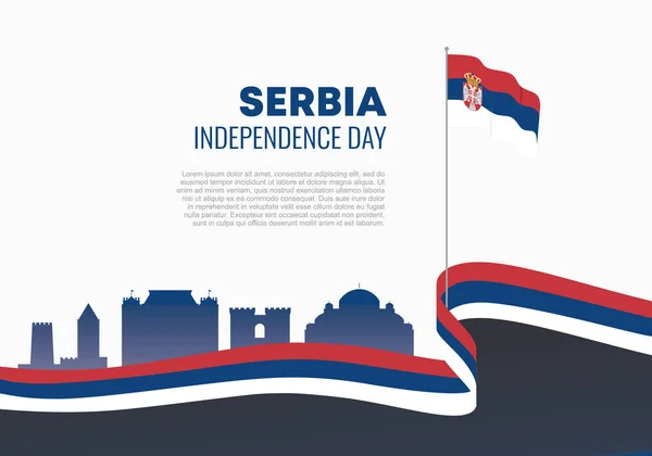 Serbia Dzień Niepodległości Tło Baner Plakat Święto Narodowe Lutego — Wektor stockowy