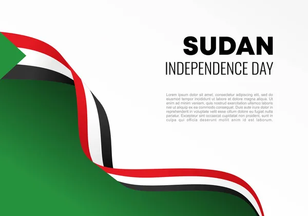Día Independencia Sudán Cartel Bandera Fondo Para Celebración Enero — Archivo Imágenes Vectoriales