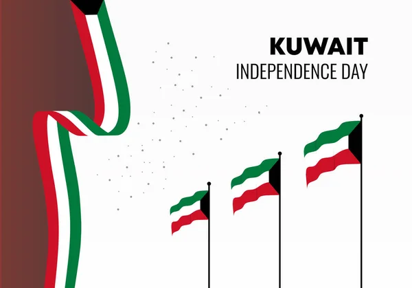 Día Independencia Kuwait Cartel Bandera Fondo Para Celebración Nacional Febrero — Archivo Imágenes Vectoriales