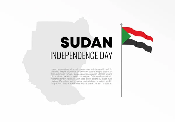 Día Independencia Sudán Cartel Bandera Fondo Para Celebración Enero — Archivo Imágenes Vectoriales
