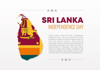 Sri Lanka bağımsızlık günü 4 Şubat 'taki ulusal kutlama afişi.