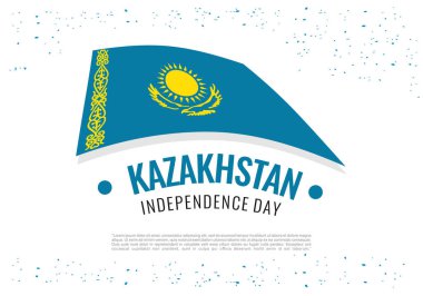 Kazakistan Bağımsızlık Günü arkaplan pankartı veya ulusal kutlama afişi.