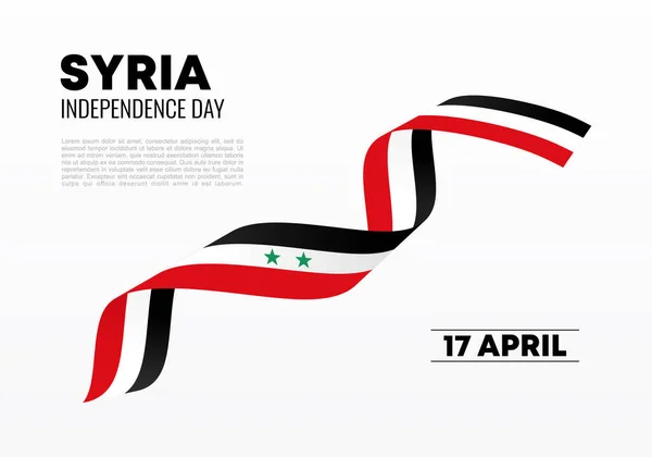 Día Independencia Siria Cartel Bandera Fondo Para Celebración Nacional Abril — Archivo Imágenes Vectoriales