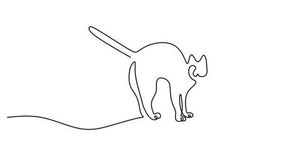 白地に隔離された可愛い猫の連続1本 — ストックベクタ
