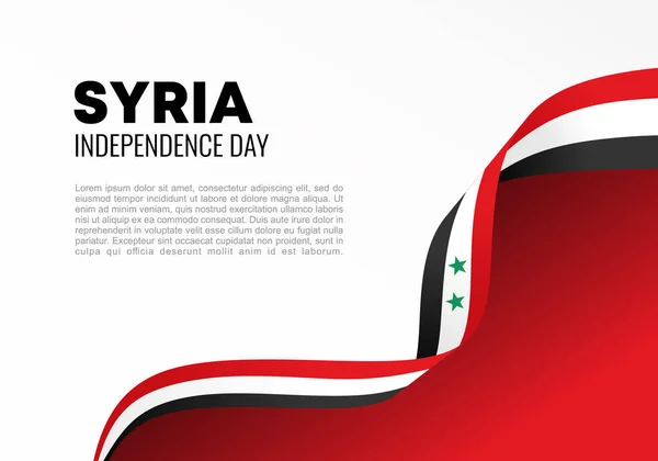 Día Independencia Siria Cartel Bandera Fondo Para Celebración Nacional Abril — Archivo Imágenes Vectoriales