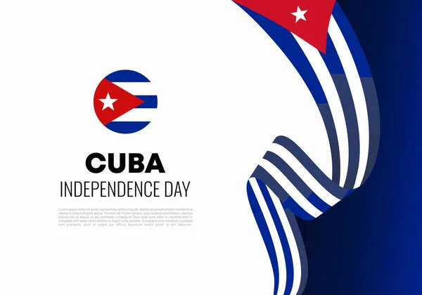 Día Independencia Cuba Cartel Bandera Fondo Para Celebración Nacional Octubre — Archivo Imágenes Vectoriales