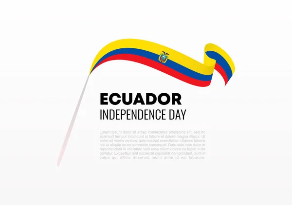 Día Independencia Ecuador Cartel Bandera Fondo Para Celebración Nacional Agosto — Archivo Imágenes Vectoriales
