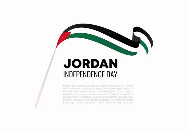 Día Independencia Jordania Cartel Bandera Fondo Para Celebración Nacional Mayo — Archivo Imágenes Vectoriales