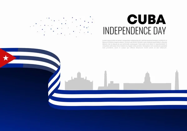 Dia Independência Cuba Cartaz Banner Fundo Para Celebração Nacional Outubro — Vetor de Stock