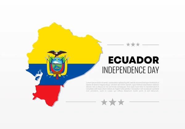 Día Independencia Ecuador Cartel Bandera Fondo Para Celebración Nacional Agosto — Archivo Imágenes Vectoriales
