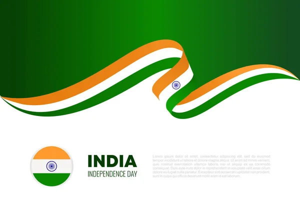 India Día Independencia Banner Cartel Para Celebración Nacional Agosto — Vector de stock