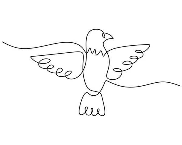 ケツァルの鳥の1本の連続的なシングルライン 白地に隔離された有名な鳥線画 — ストックベクタ