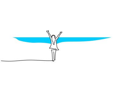 Beyaz arka planda izole bir şekilde kumsalda oynayan mutlu bir kız..