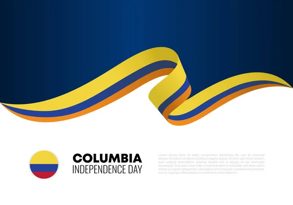 Día Independencia Columbia Cartel Bandera Fondo Para Celebración Nacional Julio — Archivo Imágenes Vectoriales