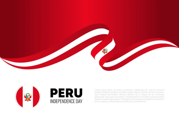 Dia Independência Peru Cartaz Banner Fundo Para Celebração Nacional Julho — Vetor de Stock