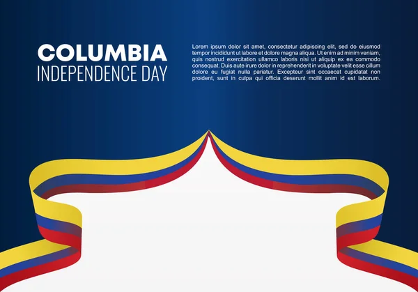 Día Independencia Columbia Cartel Bandera Fondo Para Celebración Nacional Julio — Archivo Imágenes Vectoriales