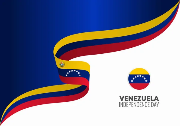 Venezuela Affiche Fond Fête Indépendance Pour Célébration Nationale Juillet — Image vectorielle