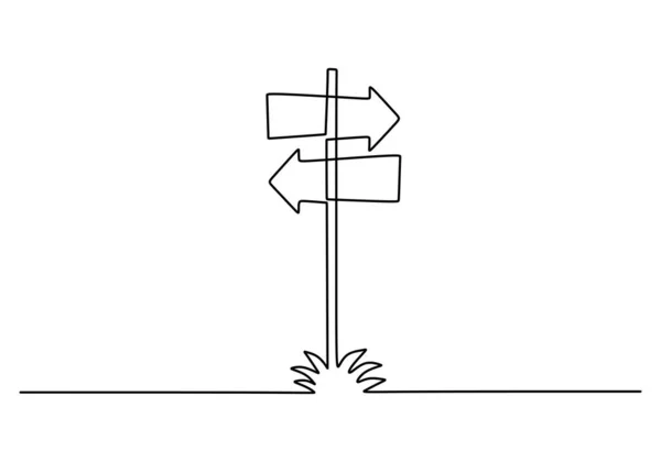 白を基調とした一本の矢の看板 — ストックベクタ