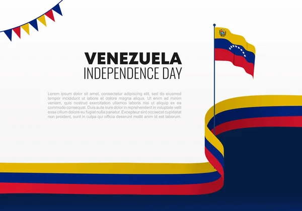 Cartel Del Día Independencia Venezuela Para Celebración Nacional Julio — Archivo Imágenes Vectoriales