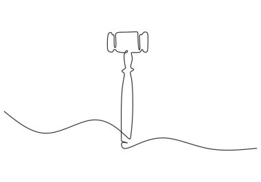 Beyaz arka planda izole edilmiş adalet için sürekli tek bir yargıç çekici..