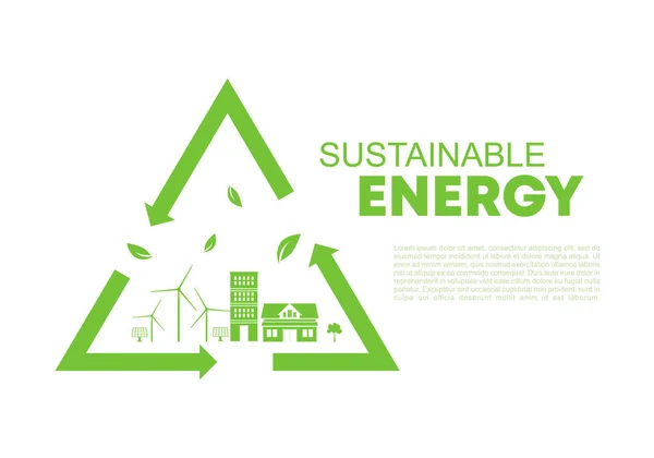 Hintergrundgestaltungselemente Für Nachhaltige Energieentwicklung Umwelt Und Ökologiekonzept — Stockvektor