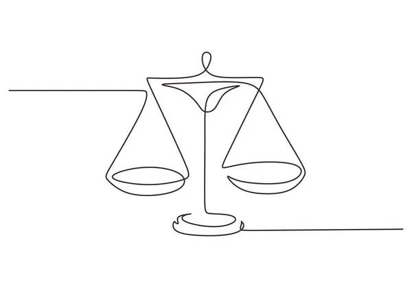 在白人背景下隔离的一个连续的单行法院法律尺度 — 图库矢量图片